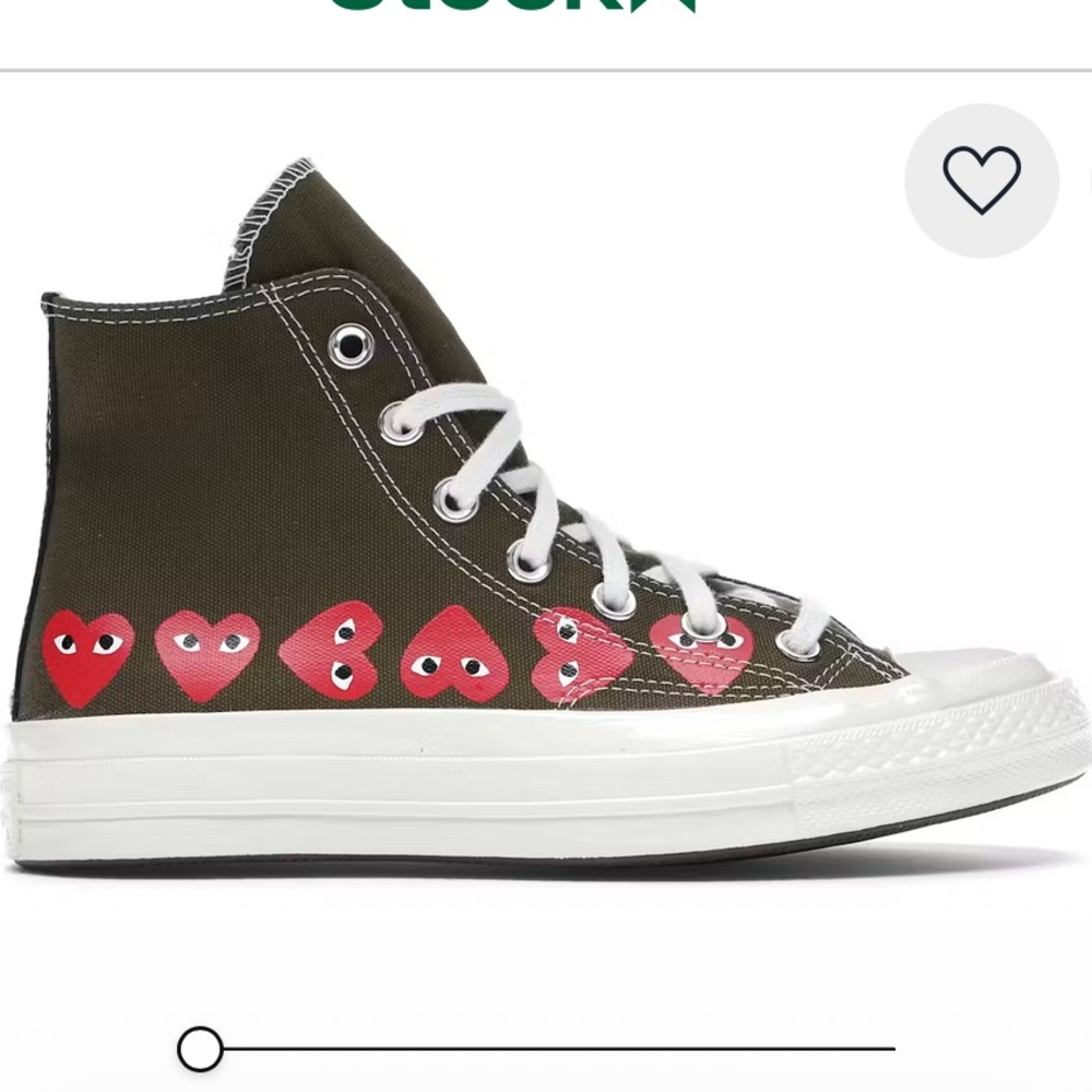 Comme des Garcons PLAY Olive High-Top Sneakers